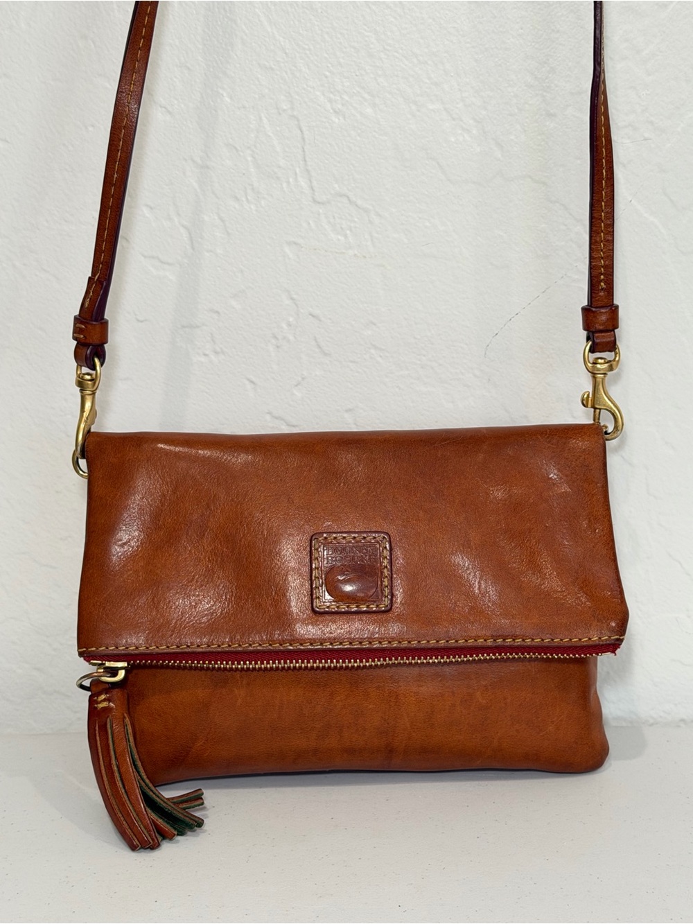 Dooney & Bourke Leather Fold-Over Crossbody Bag